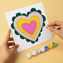 Load image into Gallery viewer, Mini Paint by Numbers Set 20x20cm (6 pieces) - Groovy Hearts