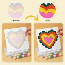 Load image into Gallery viewer, Mini Paint by Numbers Set 20x20cm (6 pieces) - Groovy Hearts