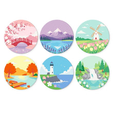 Load image into Gallery viewer, Mini Paint by Numbers Set - Discs Ø20cm (6 pieces) - Dreamy Landscapes 1 Figured'Art