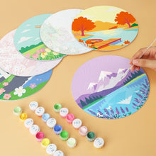 Load image into Gallery viewer, Mini Paint by Numbers Set - Discs Ø20cm (6 pieces) - Dreamy Landscapes 1