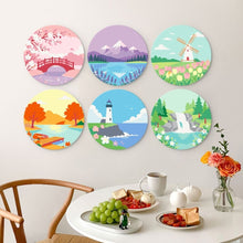 Load image into Gallery viewer, Mini Paint by Numbers Set - Discs Ø20cm (6 pieces) - Dreamy Landscapes 1