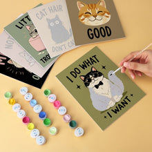 Load image into Gallery viewer, Mini Paint by Numbers Set 15x20cm (6 pieces) - Cattitude