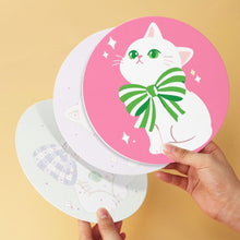 Load image into Gallery viewer, Mini Paint by Numbers Set - Discs Ø20cm (6 pieces) - Ribbon and Cats