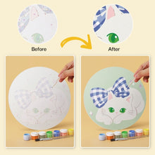 Load image into Gallery viewer, Mini Paint by Numbers Set - Discs Ø20cm (6 pieces) - Ribbon and Cats