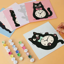 Load image into Gallery viewer, Mini Paint by Numbers Set 20x20cm (6 pieces) - Tick Tock Cats