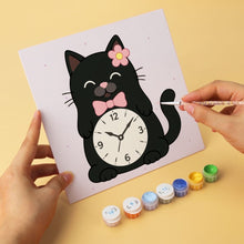 Load image into Gallery viewer, Mini Paint by Numbers Set 20x20cm (6 pieces) - Tick Tock Cats