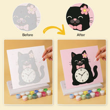 Load image into Gallery viewer, Mini Paint by Numbers Set 20x20cm (6 pieces) - Tick Tock Cats