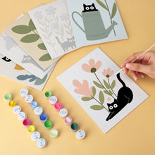 Load image into Gallery viewer, Mini Paint by Numbers Set 15x20cm (6 pieces) - Curious Black Cats