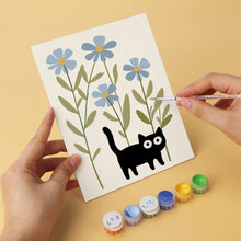 Load image into Gallery viewer, Mini Paint by Numbers Set 15x20cm (6 pieces) - Curious Black Cats