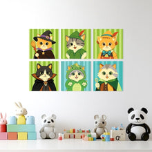 Load image into Gallery viewer, Mini Paint by Numbers Set 20x20cm (6 pieces) - Fantasy Cat Cast