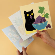 Load image into Gallery viewer, Mini Paint by Numbers Set 20x20cm (6 pieces) - Cat and Colourful Fruits