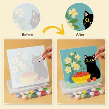 Load image into Gallery viewer, Mini Paint by Numbers Set 20x20cm (6 pieces) - Cat and Colourful Fruits