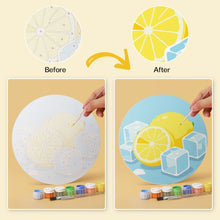 Load image into Gallery viewer, Mini Paint by Numbers Set - Discs Ø20cm (6 pieces) - Frosted Fruits