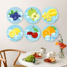 Load image into Gallery viewer, Mini Paint by Numbers Set - Discs Ø20cm (6 pieces) - Frosted Fruits