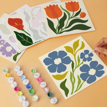 Load image into Gallery viewer, Mini Paint by Numbers Set 20x20cm (6 pieces) - Vintage Bloom Print