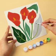 Load image into Gallery viewer, Mini Paint by Numbers Set 20x20cm (6 pieces) - Vintage Bloom Print