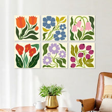 Load image into Gallery viewer, Mini Paint by Numbers Set 20x20cm (6 pieces) - Vintage Bloom Print