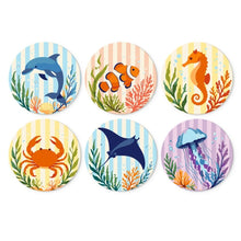 Load image into Gallery viewer, Mini Paint by Numbers Set - Discs Ø20cm (6 pieces) - Ocean Life Figured'Art