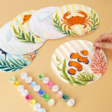 Load image into Gallery viewer, Mini Paint by Numbers Set - Discs Ø20cm (6 pieces) - Ocean Life