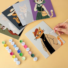 Load image into Gallery viewer, Mini Paint by Numbers Set 15x20cm (6 pieces) - Dapper Cats