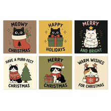 Load image into Gallery viewer, Mini Paint by Numbers Set 20x20cm (6 pieces) - Meowy Christmas Figured'Art