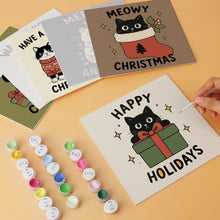Load image into Gallery viewer, Mini Paint by Numbers Set 20x20cm (6 pieces) - Meowy Christmas