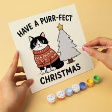 Load image into Gallery viewer, Mini Paint by Numbers Set 20x20cm (6 pieces) - Meowy Christmas