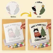 Load image into Gallery viewer, Mini Paint by Numbers Set 20x20cm (6 pieces) - Meowy Christmas