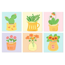 Load image into Gallery viewer, Mini Paint by Numbers Set 20x20cm (6 pieces) - Colourful Plant Corner Figured'Art