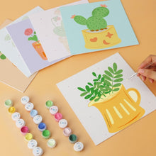 Load image into Gallery viewer, Mini Paint by Numbers Set 20x20cm (6 pieces) - Colourful Plant Corner