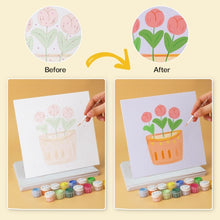 Load image into Gallery viewer, Mini Paint by Numbers Set 20x20cm (6 pieces) - Colourful Plant Corner