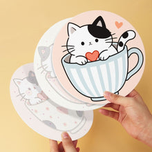 Load image into Gallery viewer, Mini Paint by Numbers Set - Discs Ø20cm (6 pieces) - Cats and Teacups