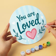 Load image into Gallery viewer, Mini Paint by Numbers Set - Discs Ø20cm (6 pieces) - Gentle Hearts