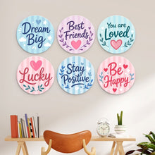Load image into Gallery viewer, Mini Paint by Numbers Set - Discs Ø20cm (6 pieces) - Gentle Hearts