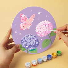 Load image into Gallery viewer, Mini Paint by Numbers Set - Discs Ø20cm (6 pieces) - Pastel Butterflies 2