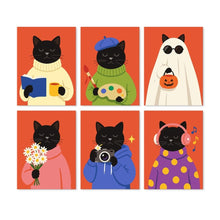 Load image into Gallery viewer, Mini Paint by Numbers Set 15x20cm (6 pieces) - One Cat, Many Moods Figured'Art
