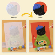 Load image into Gallery viewer, Mini Paint by Numbers Set 15x20cm (6 pieces) - One Cat, Many Moods
