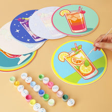Load image into Gallery viewer, Mini Paint by Numbers Set - Discs Ø20cm (6 pieces) - Sunset Elixirs