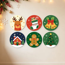 Load image into Gallery viewer, Mini Paint by Numbers Set - Discs Ø20cm (6 pieces) - Whispers of Christmas