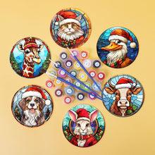 Load image into Gallery viewer, Paint by numbers 10cm Coasters (6 pieces) - Christmas Critters