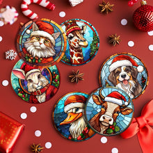 Load image into Gallery viewer, Paint by numbers 10cm Coasters (6 pieces) - Christmas Critters
