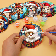 Load image into Gallery viewer, Paint by numbers 10cm Coasters (6 pieces) - Christmas Critters