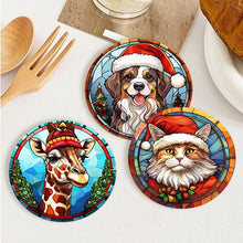 Load image into Gallery viewer, Paint by numbers 10cm Coasters (6 pieces) - Christmas Critters