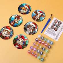 Load image into Gallery viewer, Paint by numbers 10cm Coasters (6 pieces) - Christmas Critters