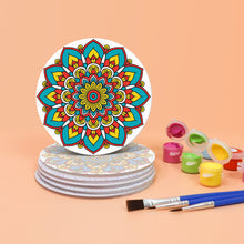 Load image into Gallery viewer, Paint by numbers 10cm Coasters (6 pieces) - Colourful Coasters Mandala