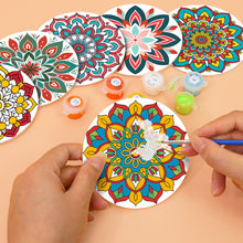 Load image into Gallery viewer, Paint by numbers 10cm Coasters (6 pieces) - Colourful Coasters Mandala