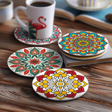 Load image into Gallery viewer, Paint by numbers 10cm Coasters (6 pieces) - Colourful Coasters Mandala