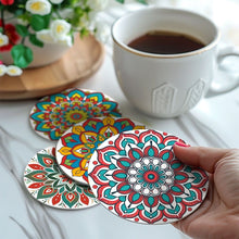 Load image into Gallery viewer, Paint by numbers 10cm Coasters (6 pieces) - Colourful Coasters Mandala