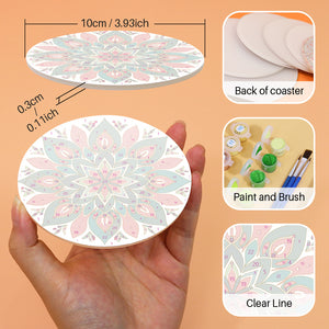 Paint by numbers 10cm Coasters (6 pieces) - Colourful Coasters Mandala