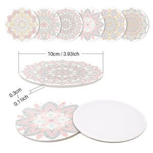 Paint by numbers 10cm Coasters (6 pieces) - Colourful Coasters Mandala